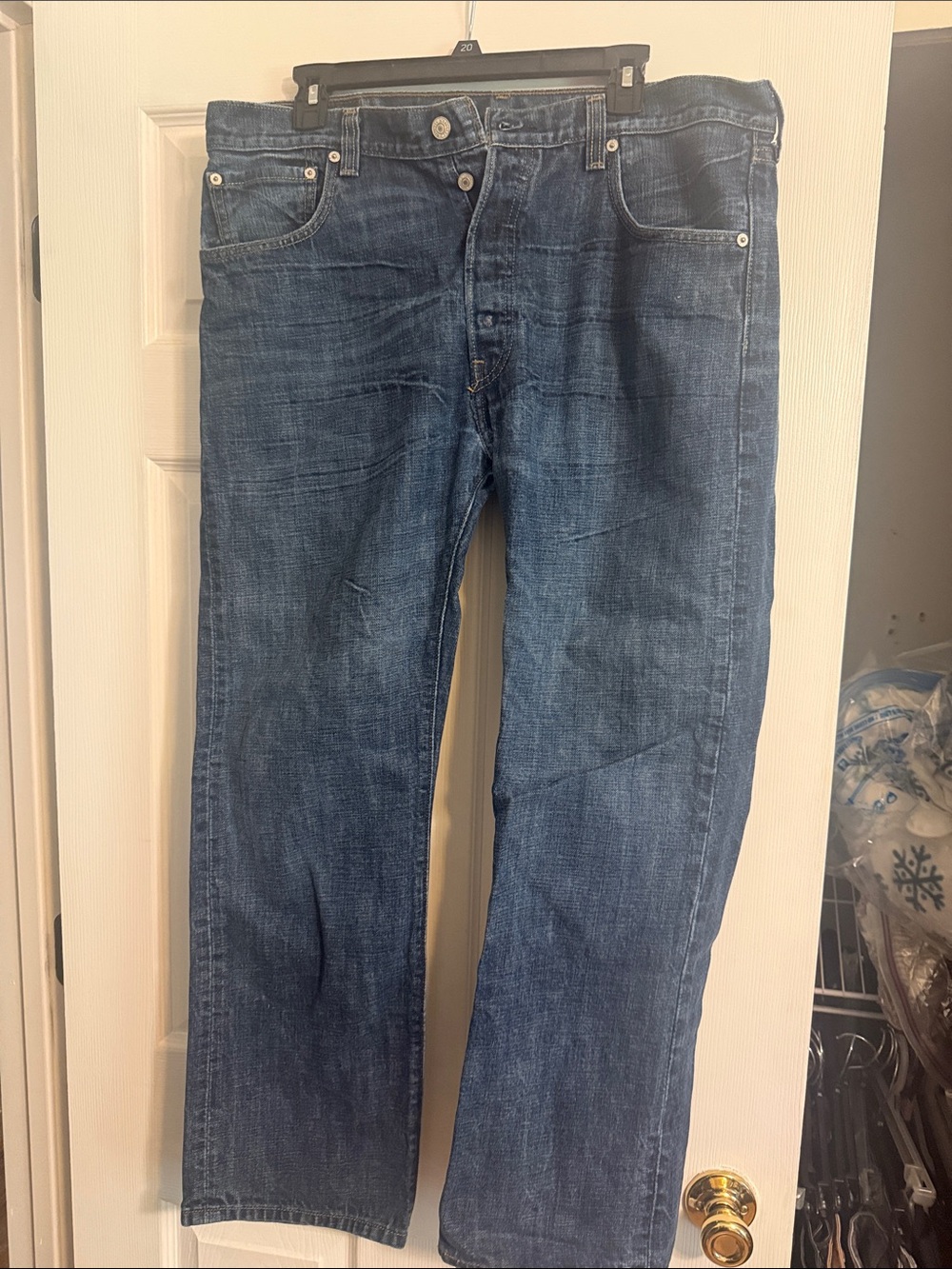 Levi's 501 Button Fly Blue Straight-Leg Jeans 36x30